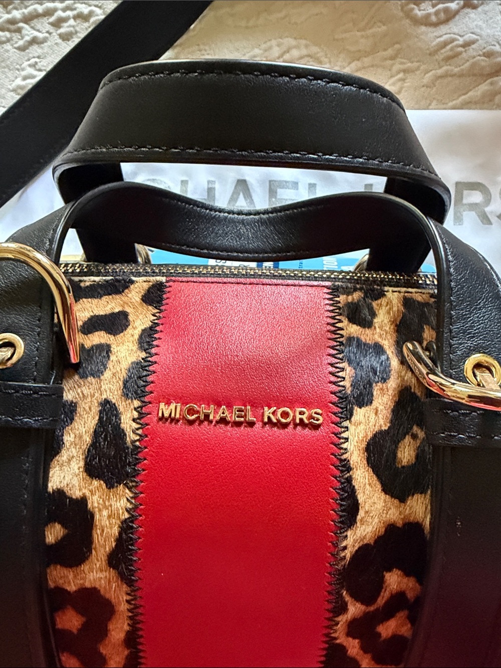 MICHAEL KORS Leather with Haircalf Barrel Bag - Picture 2 of 15